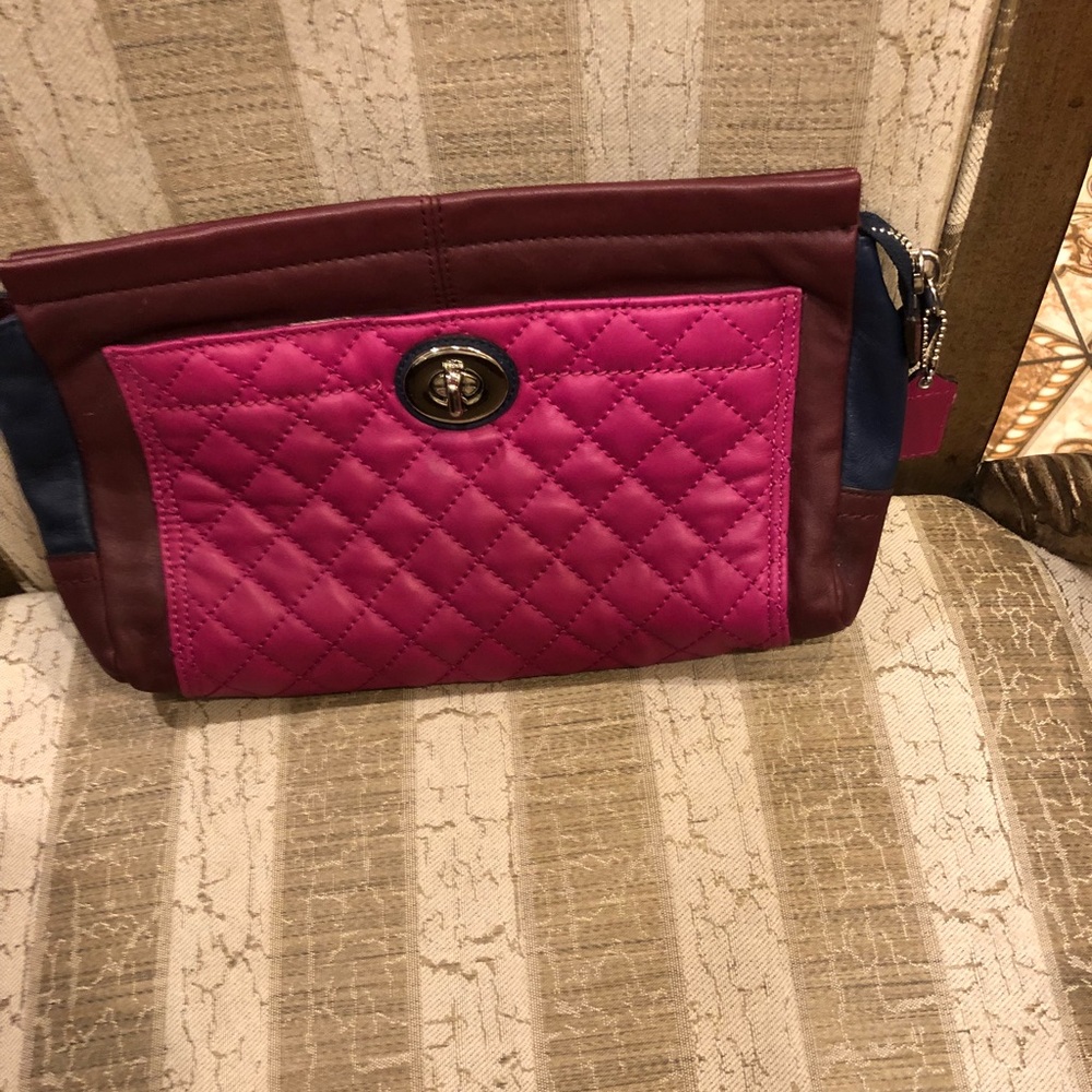 Leather Coach wristlet